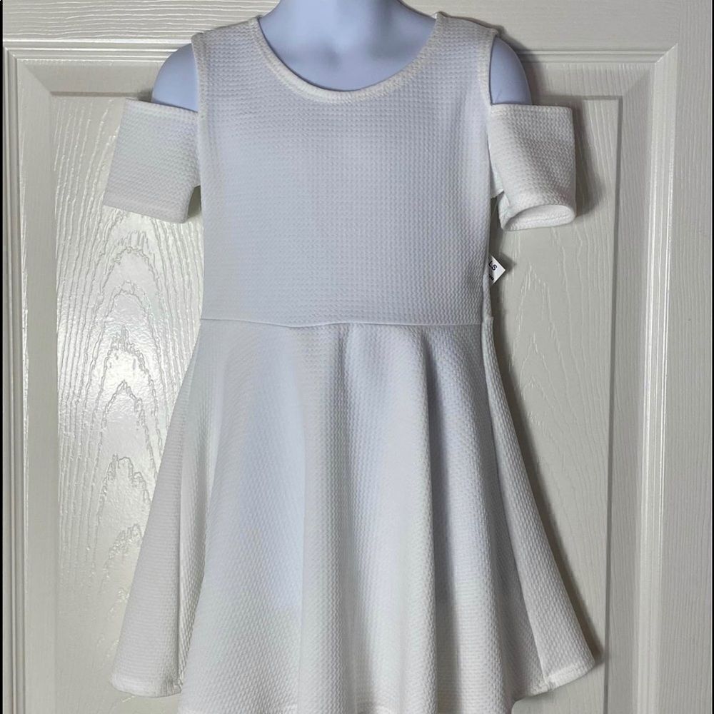 PINC GIRLS Cold Shoulder Cut-Out White DRESS